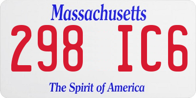 MA license plate 298IC6