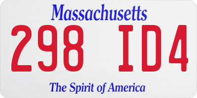 MA license plate 298ID4