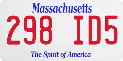 MA license plate 298ID5