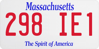 MA license plate 298IE1