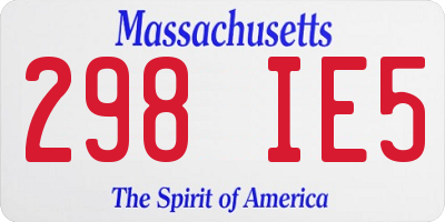 MA license plate 298IE5
