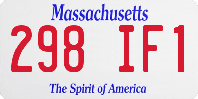 MA license plate 298IF1