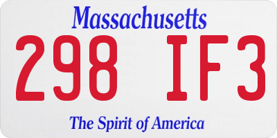 MA license plate 298IF3