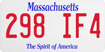 MA license plate 298IF4