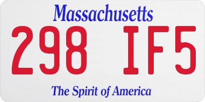 MA license plate 298IF5
