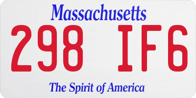 MA license plate 298IF6