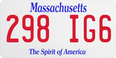 MA license plate 298IG6