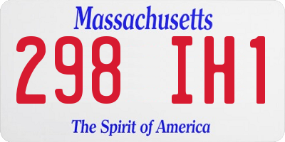 MA license plate 298IH1