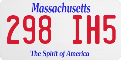 MA license plate 298IH5