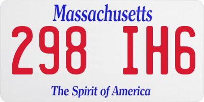MA license plate 298IH6