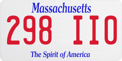 MA license plate 298II0