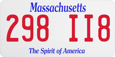 MA license plate 298II8