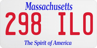 MA license plate 298IL0