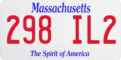 MA license plate 298IL2