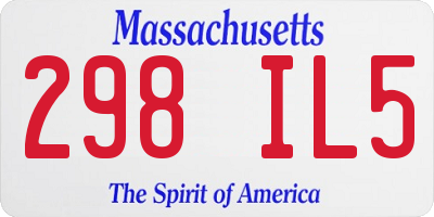 MA license plate 298IL5