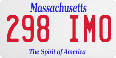 MA license plate 298IM0