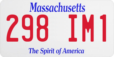 MA license plate 298IM1