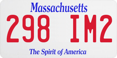 MA license plate 298IM2
