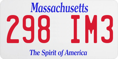 MA license plate 298IM3