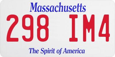 MA license plate 298IM4