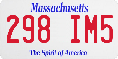 MA license plate 298IM5