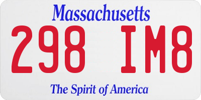 MA license plate 298IM8