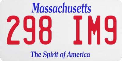 MA license plate 298IM9