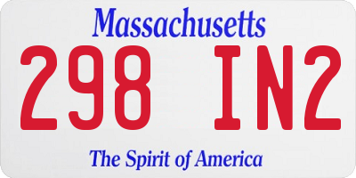 MA license plate 298IN2