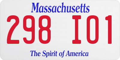 MA license plate 298IO1