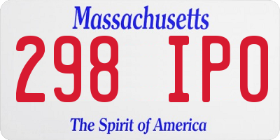 MA license plate 298IP0