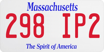 MA license plate 298IP2