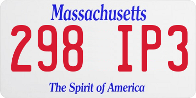MA license plate 298IP3