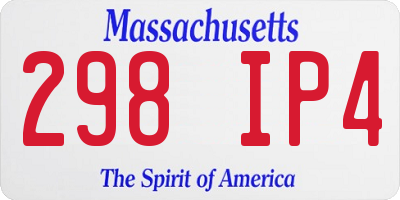 MA license plate 298IP4