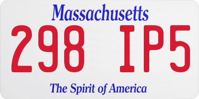 MA license plate 298IP5