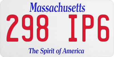 MA license plate 298IP6