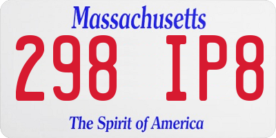 MA license plate 298IP8