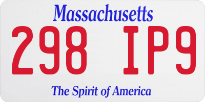 MA license plate 298IP9