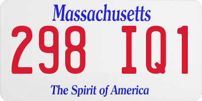 MA license plate 298IQ1