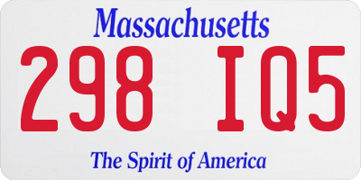 MA license plate 298IQ5