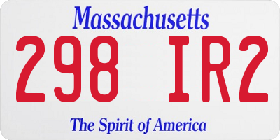 MA license plate 298IR2