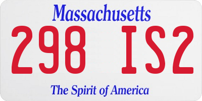 MA license plate 298IS2