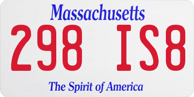 MA license plate 298IS8