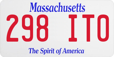 MA license plate 298IT0