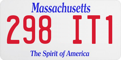 MA license plate 298IT1