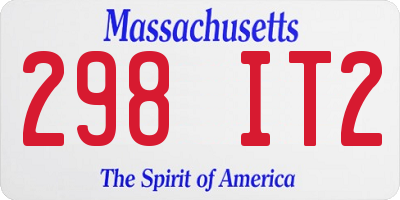 MA license plate 298IT2