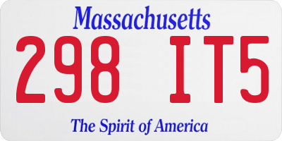 MA license plate 298IT5