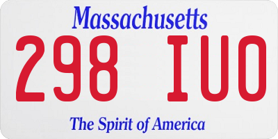 MA license plate 298IU0
