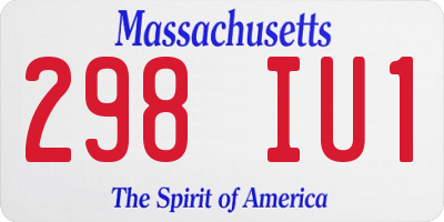MA license plate 298IU1