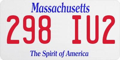 MA license plate 298IU2