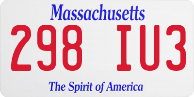 MA license plate 298IU3